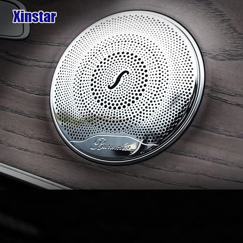 4pcs stainless steel Burmester car audio speaker door trim covers For
