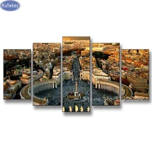Алмазная вышивка римской архитектуры 5 шт. 5D поделки алмазов картина пользовательские фото Алмазная мозаика полный квадратный картины