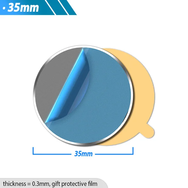 35 мм металлическая пластина-диск, железный лист для магнитного мобильного телефона, держатель для магнитного автомобильного телефона, подставка для iPhone, Xiaomi, samsung - Цвет: 35mm Metal Plate