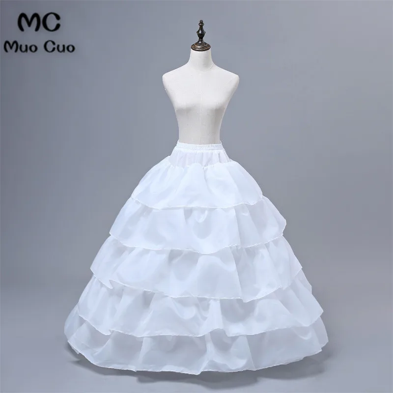 Free Shipping 4 Hoops 5 Layers Wedding Petticoat Ball Gown Crinoline Slip Underskirt For Wedding Dress High Quality