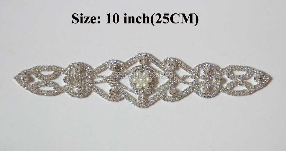 

Free Shipping High Quality 5 pcs/lot 10'' Crystal Rhinestone Applique for Wedding Gown Bridal Sash Evening Wear LSAP008