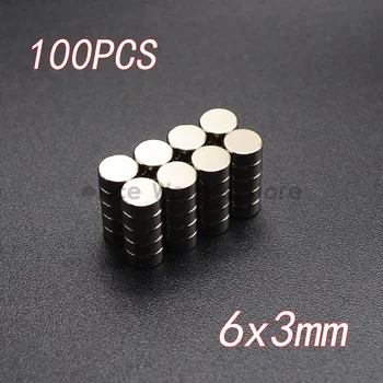 

100PCS 6mm x 3mm N38 Thin Neodymium Magnets Rare Earth Craft Reborn Fridge NdFeB Magnetic Materials