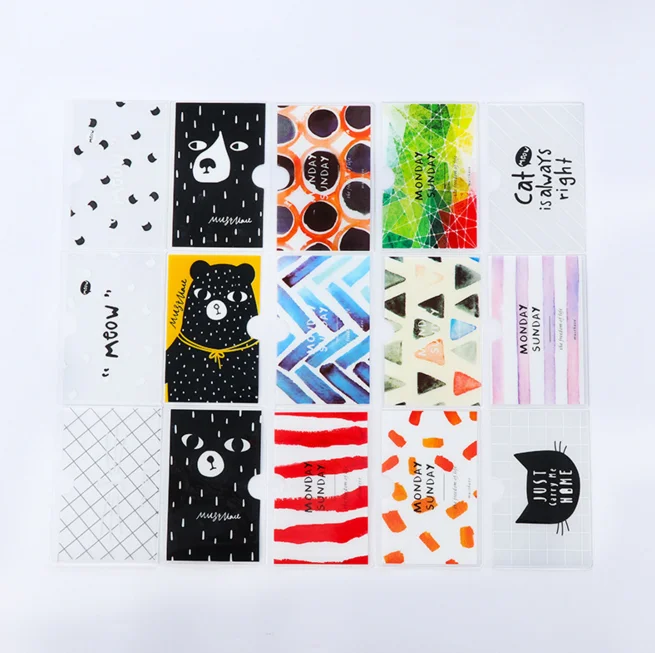 

1Pcs/set Kawaii Brief Style Transparent Double Layer PVC Card Cover Bus Bank Id Card Case Holder