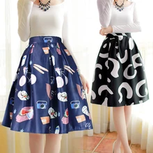 Высококачественные европейские Весенние Новые корейские юбки с принтом simple3 d и длинными секциями MS 12 цветов