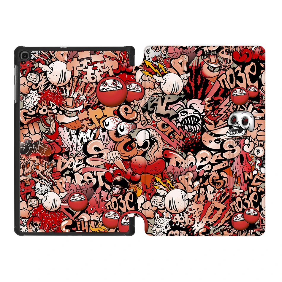 MTT Graffiti Case For Samsung Galaxy Tab A 10.1 inch SM-T510 T515 Slim PU Leather Flip Fold Stand Tablet Cover coque - Color: SS03