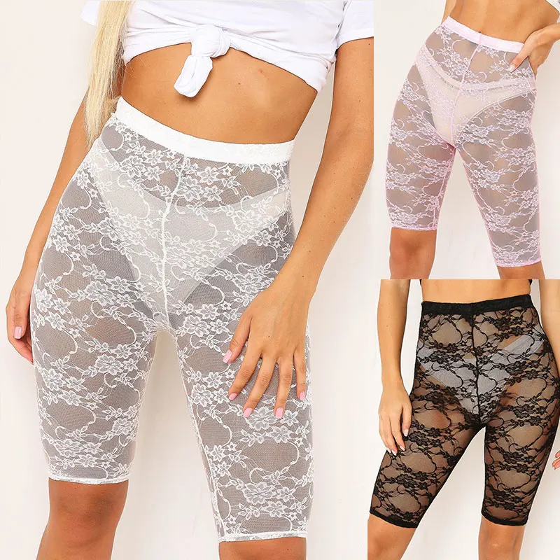 BKLD Summer Beach Capri Pants For Women Sexy Sheer Mesh