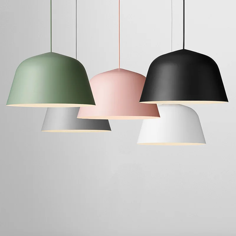 

Modern Colorful Aluminum Pendant Lamps Living Room Restaurant Bedroom Decorative Pendant Lights Lamparas Home Lighting Lampe
