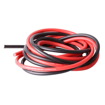 

1 packet 2 pieces 12 gauge 1 meter silicone cable fine beach 12 AWG, black and red