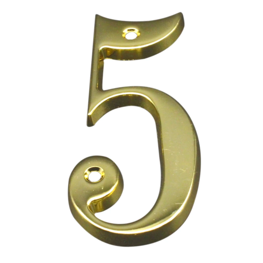 Yellow Golden House Number Big House Door Address Number Digits Aluminum Nail Fixed Big Hotel Office Door Address Sign #0-9