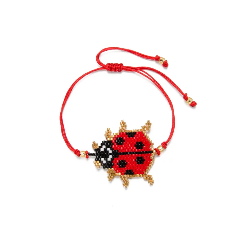 SHINUSBOHO Жук браслеты пчела Браслеты Модный браслет с насекомыми для мужчин Miyuki счастливый браслет для женщин Delicas очаровательный подарок ребенку - Окраска металла: MI-B180231