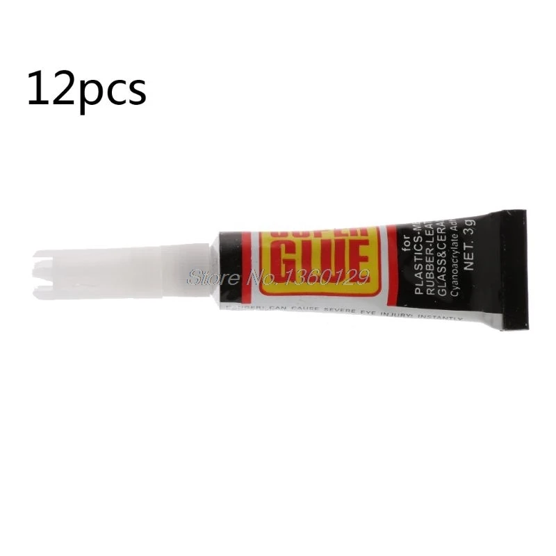 12Pcs Liquid Instant Strong Super Glue 502 Wood Leather Rubber Metal