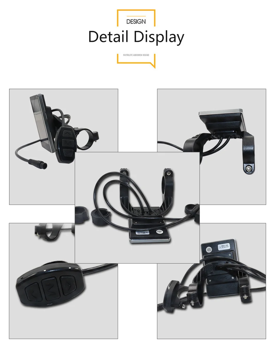 Clearance 36V 48V LCD Electric Bike Display In Motion on the Handlebar Waterproof Connector Control Panel Cycling Parts Accessory Battery 5