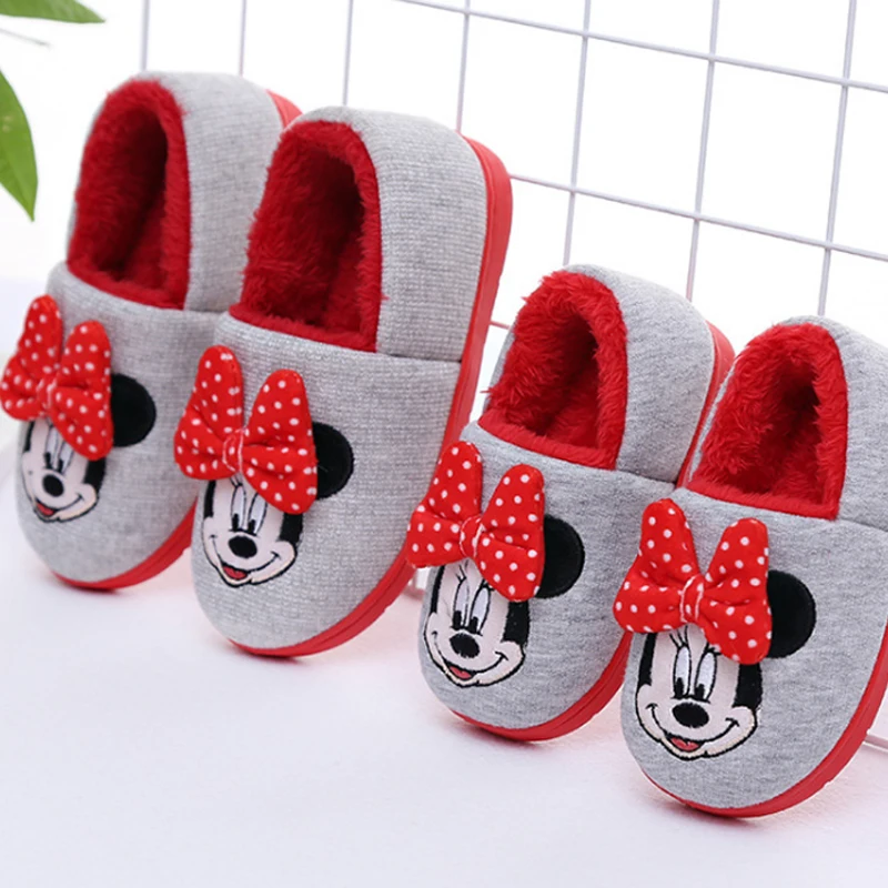 Disney/Детская Хлопковая обувь домашние тапочки с героями мультфильмов для девочек