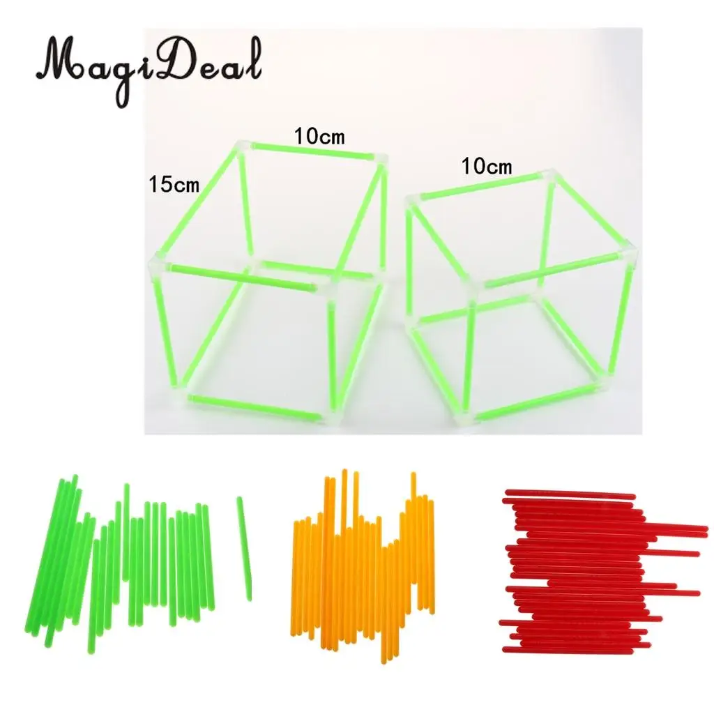 Geometric Shapes Building Set Cube Cuboid Math Learning Teaching Tool Children Student Educational Toy