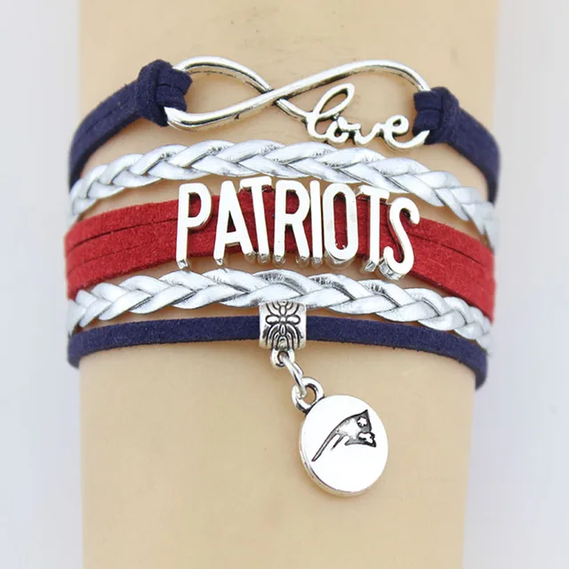 10 Pieces Lot Infinity Love Patriots Bracelets Football Sports 10 Pieces Lot Infinity Love Patriots Bracelets Football Sports Charm Handmade Rope Leather