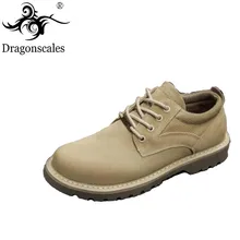 Мужская повседневная обувь в британском стиле со стальным носком; Рабочая безопасная обувь; повседневные кожаные ботинки из свиной замши; безопасная обувь