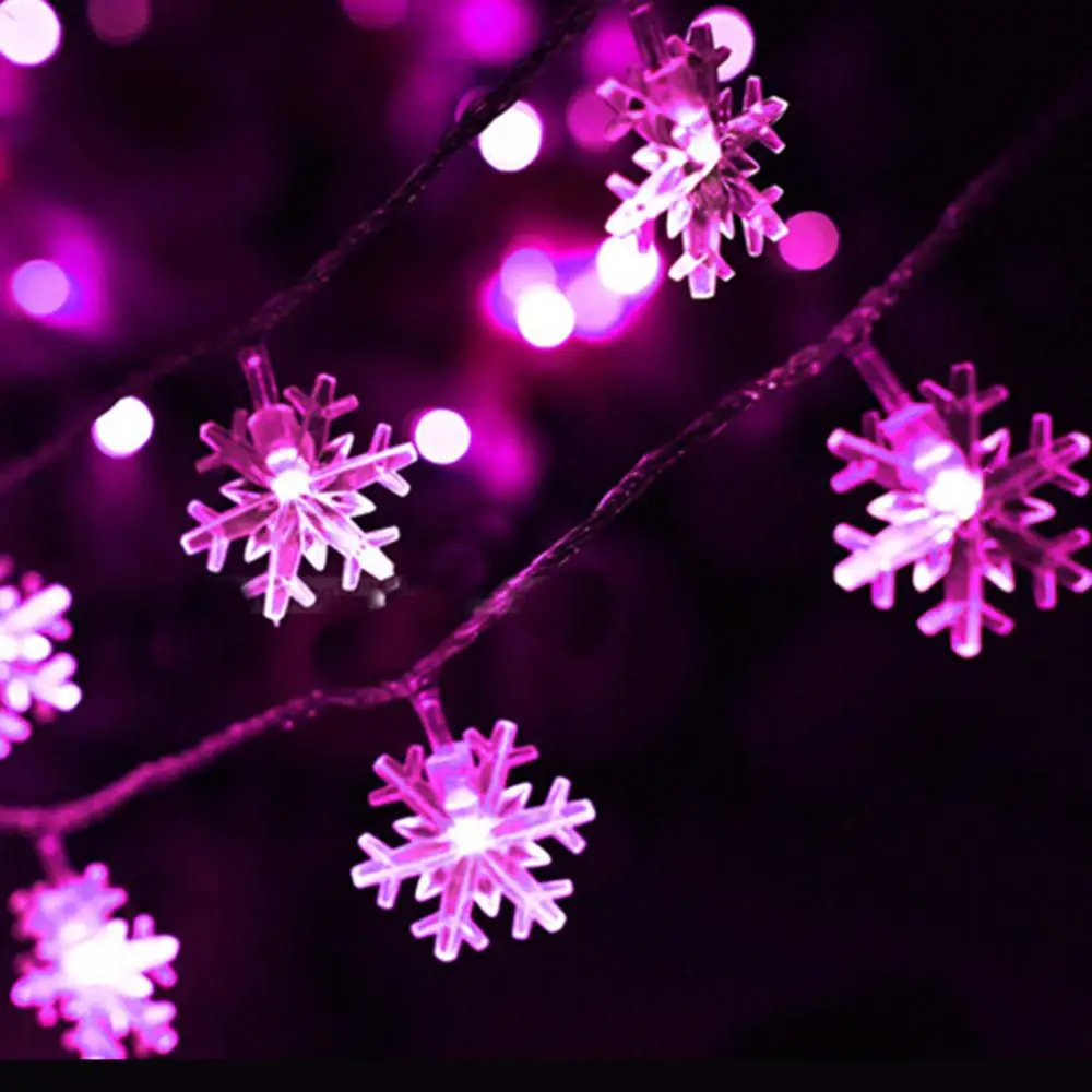 2.5m Christmas Lights Outdoor Indoor Christmas Tree Garden Decoration 20 Snowflake String Led Fairy Lights Battery Operated HG626