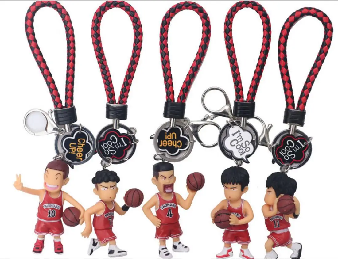 

Random send 1pcs SLAM DUNK Hanamichi Sakuragi/Rukawa Kaede Q version keychain action figure