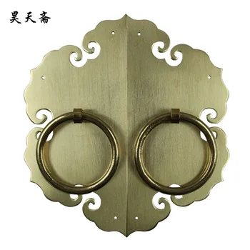 

[Haotian vegetarian] Chinese door handle knocker copper wishful wishful door cymbals ring copper door handle HTA-125