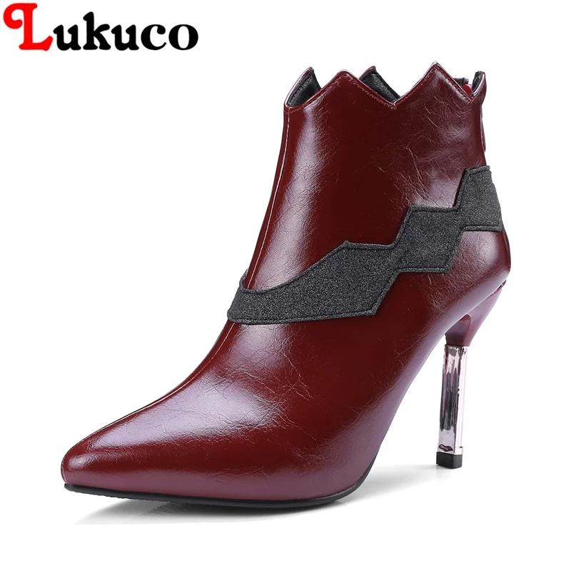 

2018 MIX-COLOR lady ankle boots large CN size 36 37 38 39 40 41 42 43 thin heel design women Boots real pictures free shipping