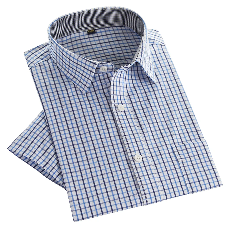 Achat 2018 D été Hommes Chemises À Manches Courtes À Carreaux Homme Chemise de Haute Qualité Casual Male Tops D affaires Formelle camisa masculina