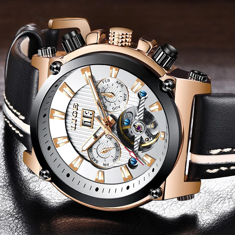 Часы мужские Tourbillon автоматические механические Спортивные наручные часы
