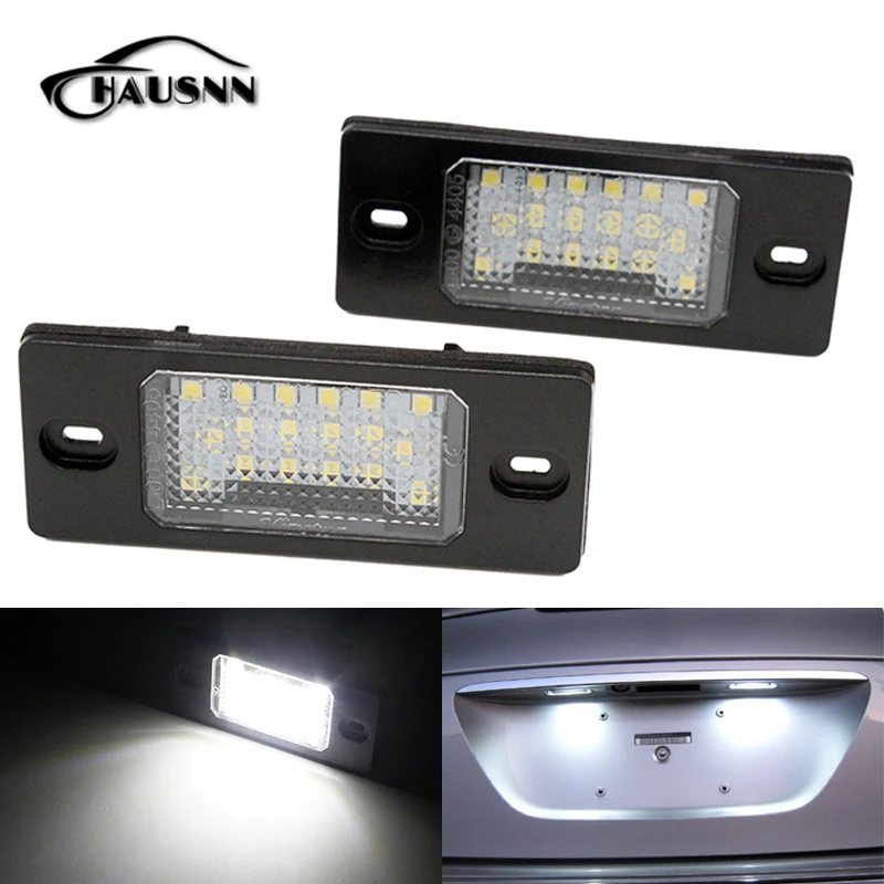 2Pcs/Set HAUSNN Canbus Error Free White 18SMD LED Number License Plate Lights For VW Touareg Tiguan Golf 5 Passat B5 2Pcs/Set HAUSNN Canbus Error Free White 18SMD LED Number License Plate Lights For VW Touareg Tiguan Golf 5 Passat B5