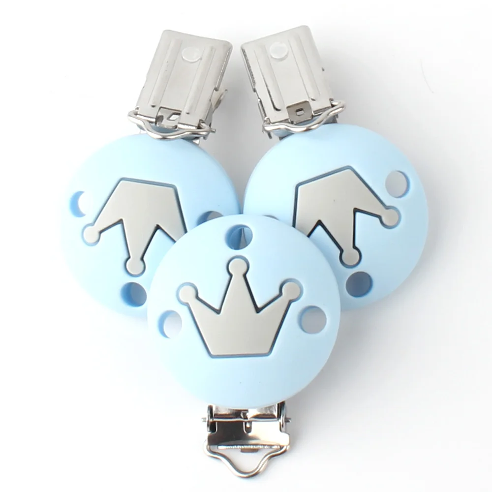 15pcs Pastel Blue 15 шт. 45 мм клипсы для соски силиконовый шарик Корона Шап Прорезыватель держатель соски застежка игрушка DIY Детский Прорезыватель прорезывания зубов интимные аксессуары - Цвет: 15pcs Pastel Blue