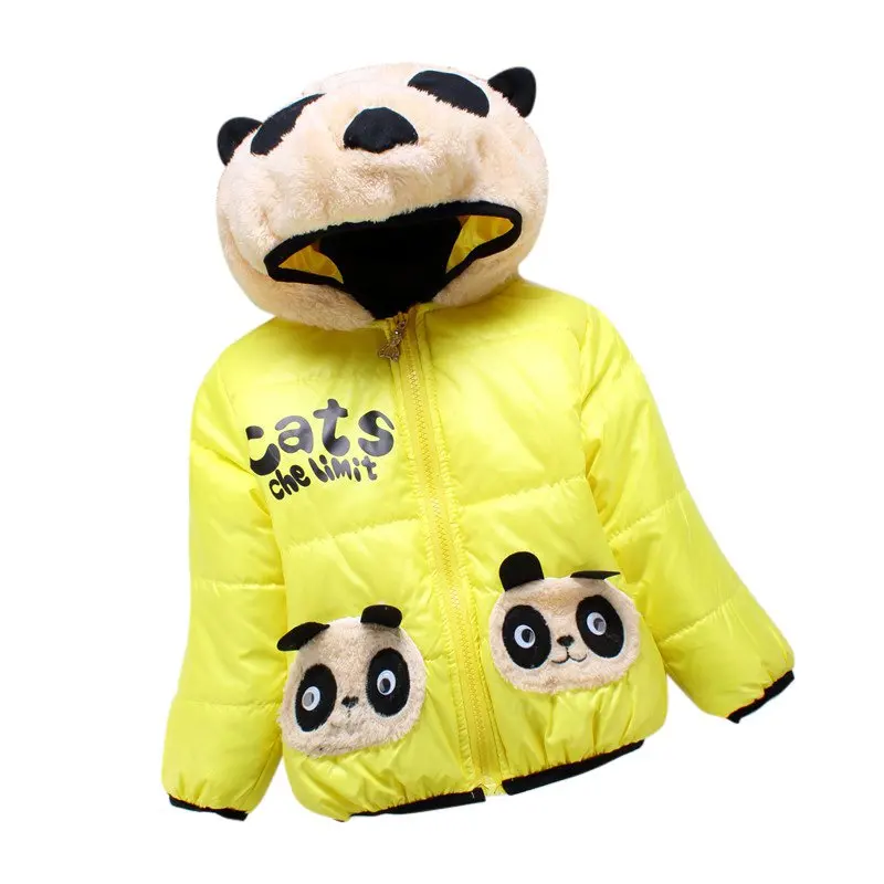 Toddler Baby Kids Boys Coat Hooded Jacket Panda Cartoon Winter Clothing Outwear SM3