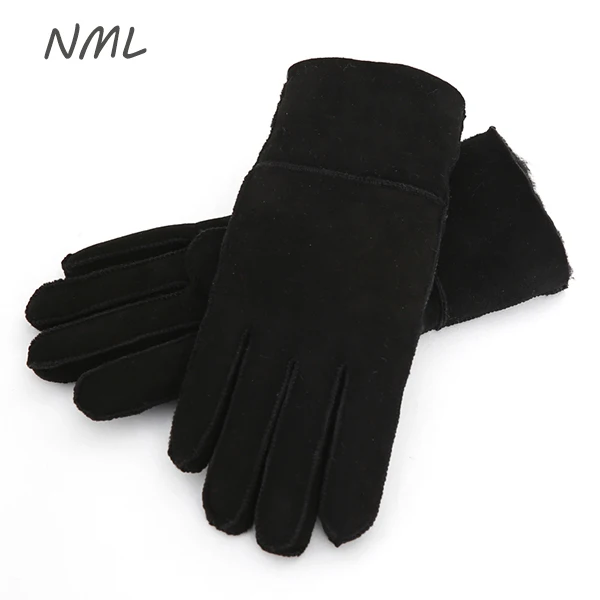 Зимние женские перчатки Luva, женские перчатки из натуральной кожи, теплые варежки из натуральной овчины, плотные теплые тактические перчатки X10 - Цвет: black