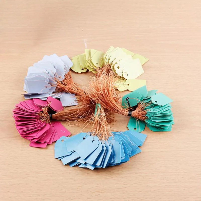 

100pcs New PVC Mini Wrapped Gift Tag Card, Waterproof Clothing Label, Scrapbook, Flower Label, Gardening 36mm X 25mm