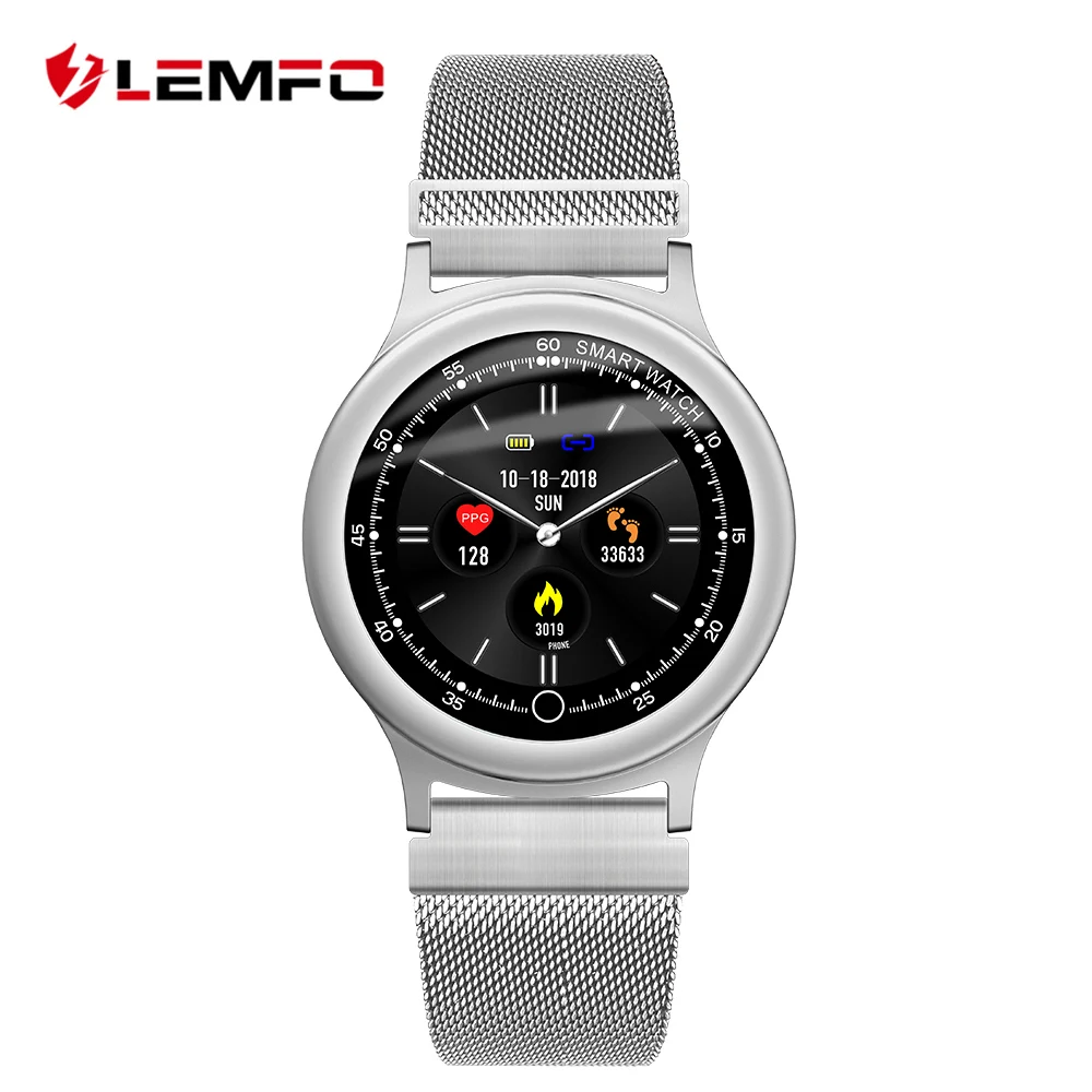 

LEMFO Q28 Smart Watch Men Metal Strap Replacement IP68 Waterproof Heart Rate Blood Pressure Monitor SNS Notifications Smartwatch