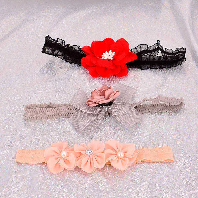 style 5 set 3 шт./компл. принцесса для маленьких девочек повязка на голову Детские Луки резинка для волос с цветами тюрбан с бантом для волос для девочек; мини-юбка для маленьких девочек s волос аксессуары - Цвет: style 5 set