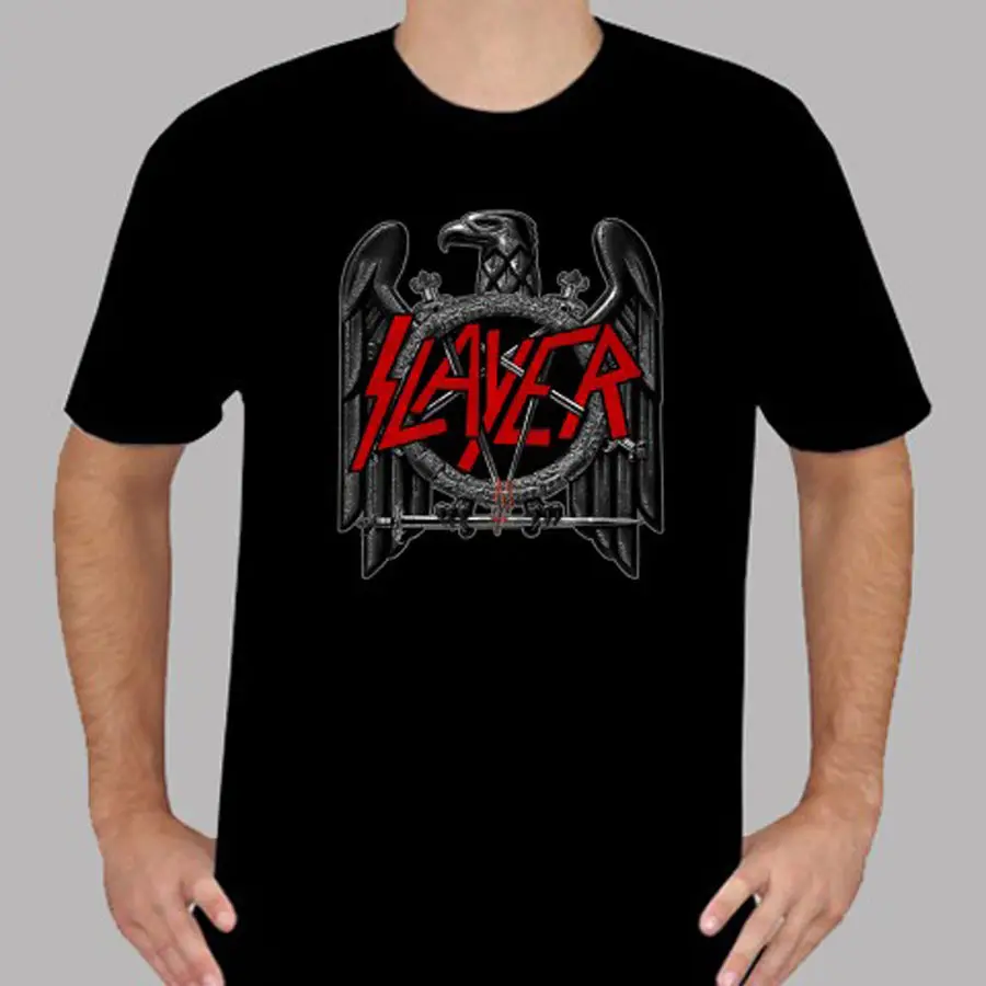 New SLAYER Eagle Logo Metal Rock Band Men's Black T-Shirt Size S To 3XL Short Sleeves New Fashion T Shirt Men Clothing New SLAYER Eagle Logo Metal Rock Band Men's Black T-Shirt Size S To 3XL Short Sleeves New Fashion T Shirt Men Clothing