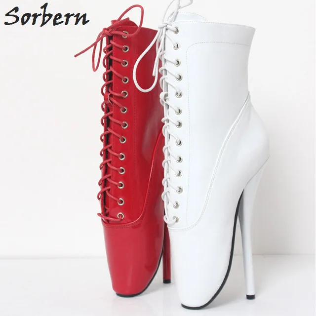 Sorbern Sexy 18cm High Heel Sexy Fetish Pointed Toe Lace Up Ballet