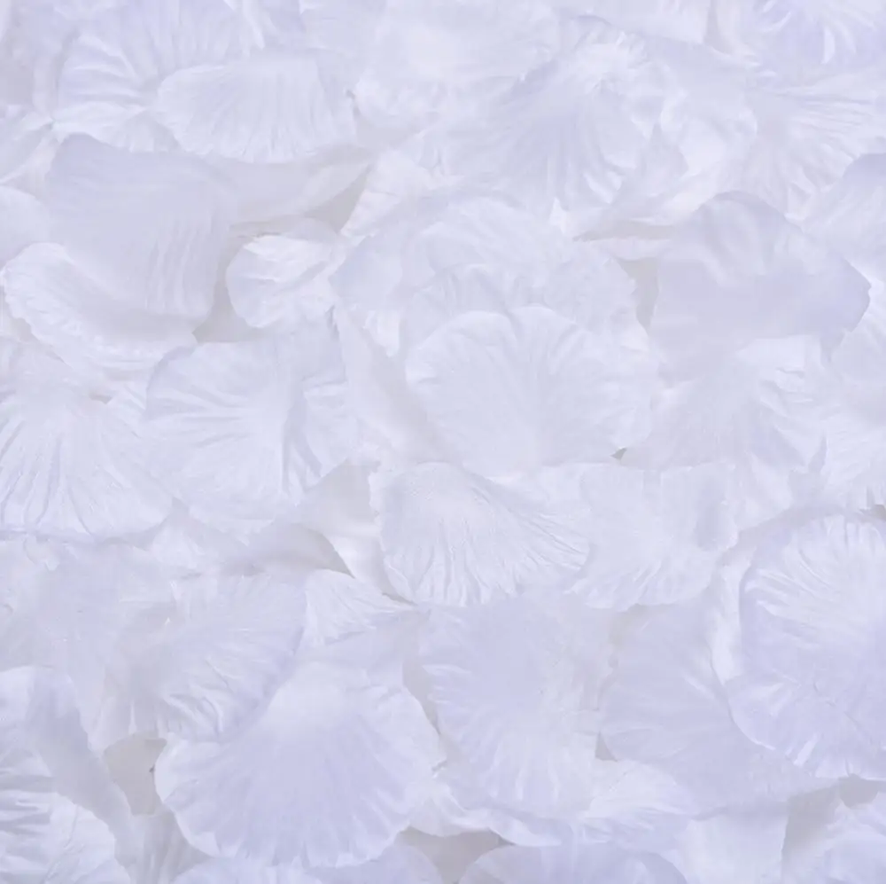 Лепестки роз к свадьбе 1000 шт./лот украшения Цветы полиэстер свадебными розами Новая мода иск F1 - Цвет: white