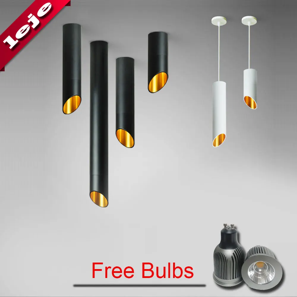  Free bulb 60mm LED Ceiling light Cord lamps GU10 7W Kitchen Company Table Pipe Tube Lamp Dining Roo - 32948025039