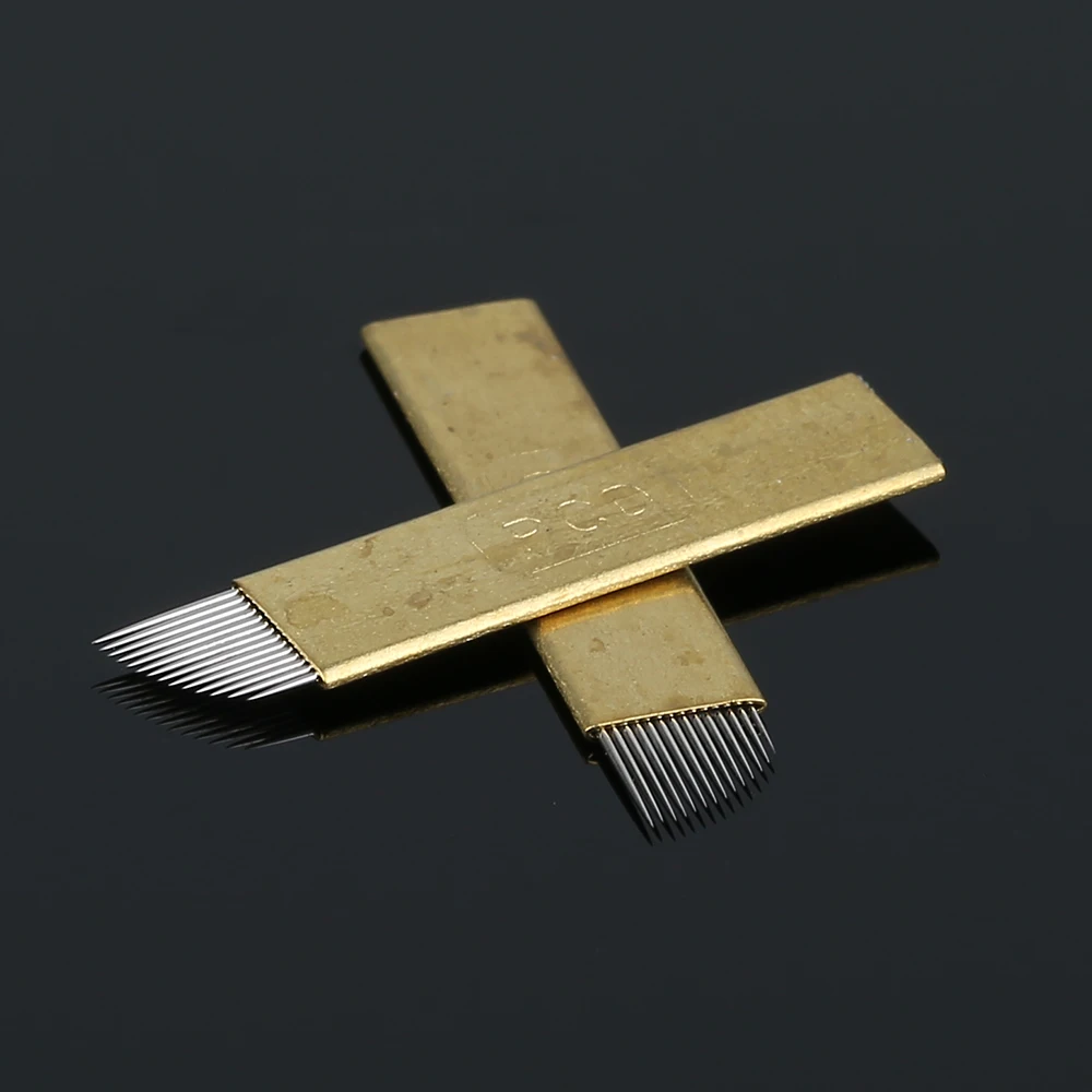 

2PCS/set Tattoo Needle PCD 14 Pin Sterilized Semi Tattoo Embroidery Eyebrow Permanent Makeup Needles Blade Hot Sale