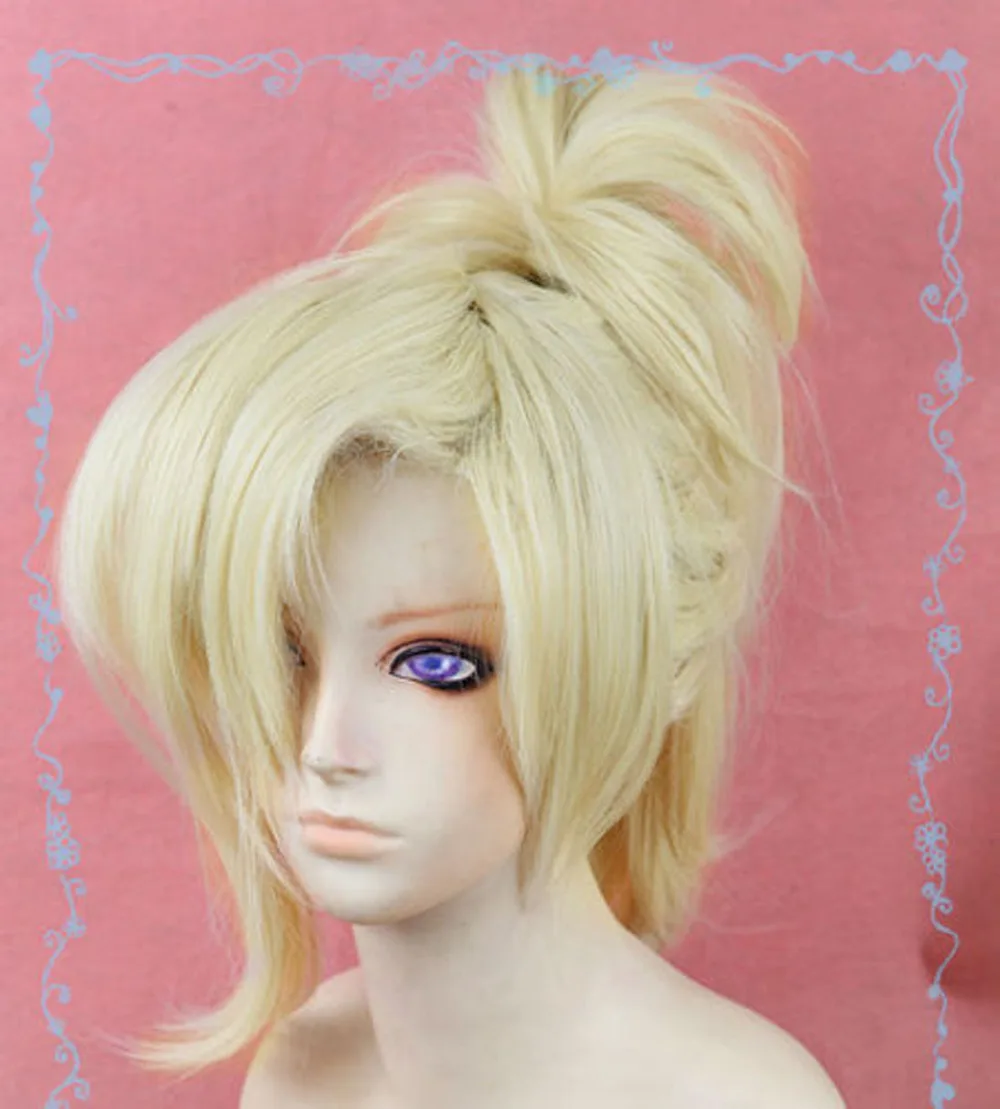 

Overwatch OW Mercy Angela Ziegler Wig Light Blond Clip Ponytail Cosplay Wig +Cap