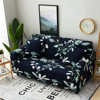 

All-Covered Elastic Non-Slip Fabric Single Double Three-Seat Sofa Cover Same Style Pillowcase Leaves Series Furniture Cover