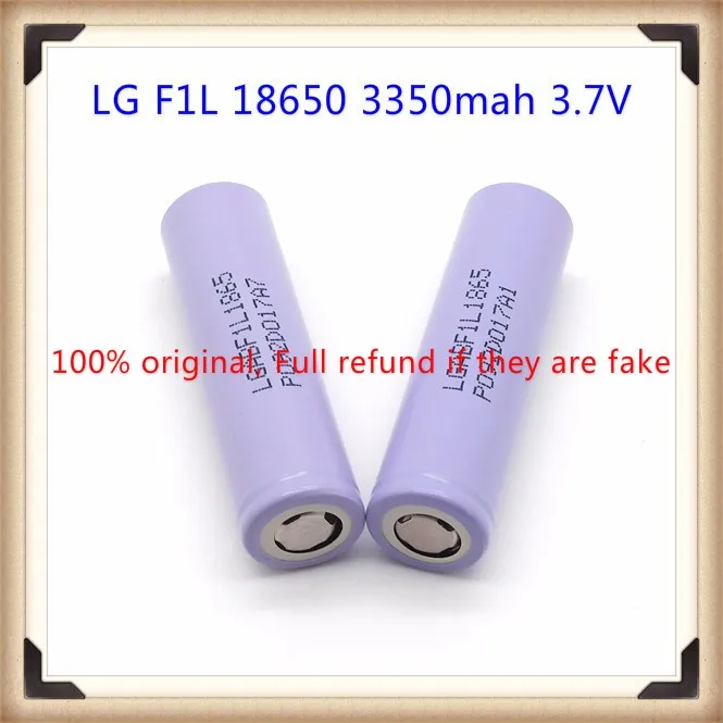 LG 18650 F1L 3350 mah 3,7 V аккумуляторная батарея с плоским верхом(1 шт