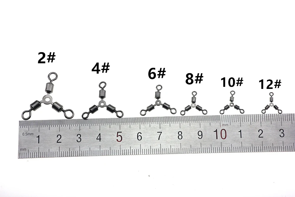 Rompin 20 шт./лот 3 пути рыболовные Rolling Вертлюги o-образной формы три пути Rolling поворотные рыболовные снасти рыболовные крючки рыболовный разъем оснастки