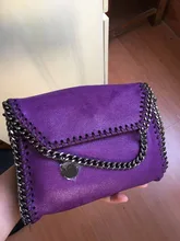 Purple color shaggy deer pvc luxury quality chain crossbody mini flap shoulder bag factory sale