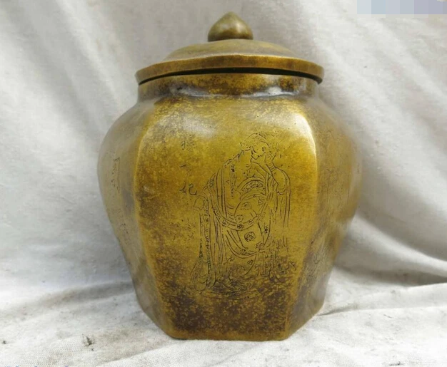 

wholesale factory brass Vase carved China ancient times four beauties sculpture Statue