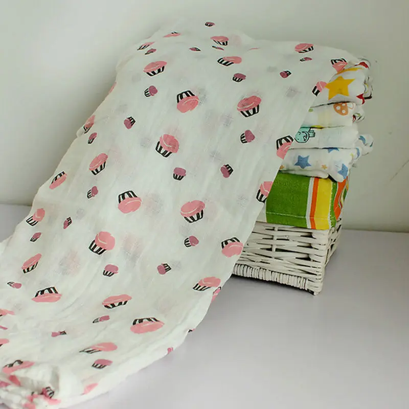 Хлопчатобумажное одеяльце для новорожденных мягкое детское Пеленальное Одеяло для новорожденных муслиновая хлопковая пеленка; Банное полотенце CA K - Цвет: Зеленый