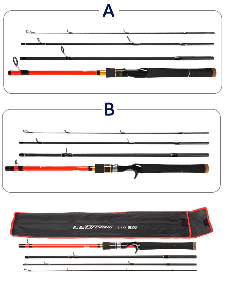 Приманка Удочка 1,8 м 1,98 м 2,1 М 2,4 м 4 секции м мощное углеродное волокно Спиннинг/Литье дорожная удочка рыболовные снасти Pesca