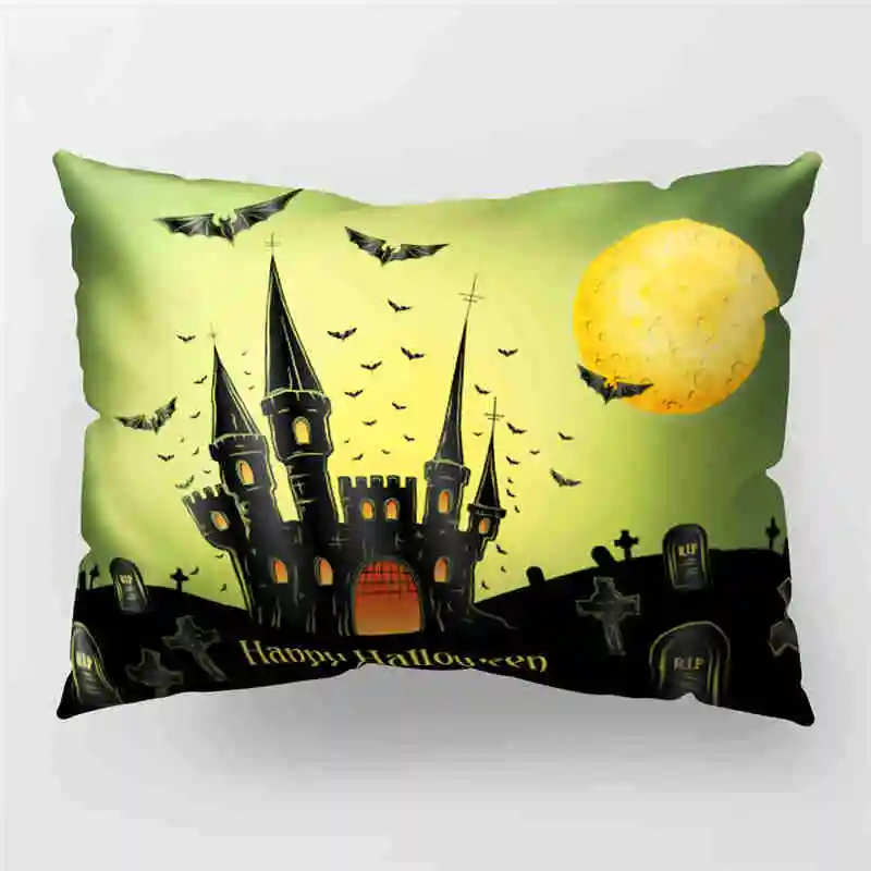 Fashion New Cushion Halloween Printed Cotton Linen Throw Pillow Decorative Pillowcase For Sofa Car Decor Coussin De Salon