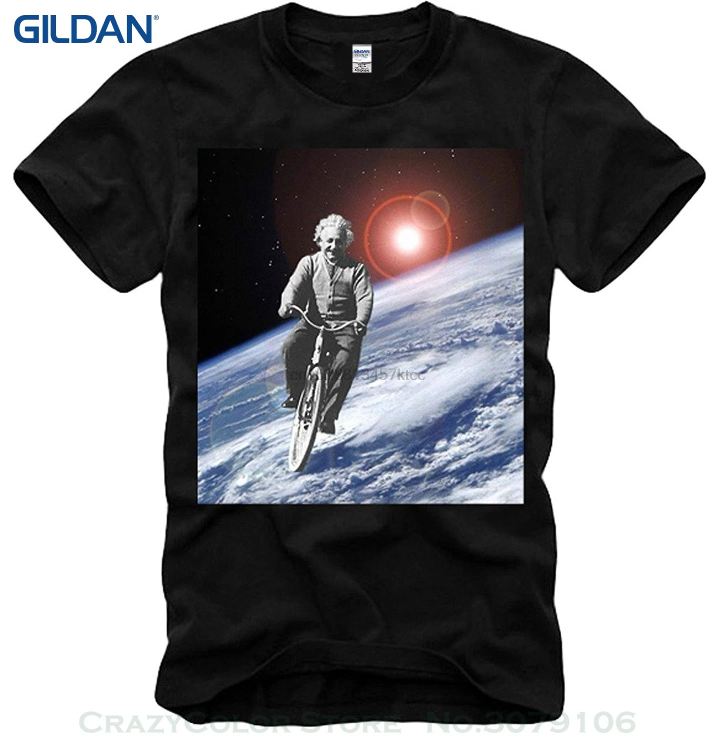 

Retro 100% Cotton Print Shirt Tee T-shirt Albert Einstein Space Ride E=mc2 Physics Nobel Prize Black S m l xl