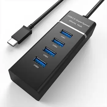 

USB type-C Hub 3.0 4 Ports High Speed USB C Hubs 5Gbps 4 In 1 Type-c OTG USB Splitter With Led Indicator