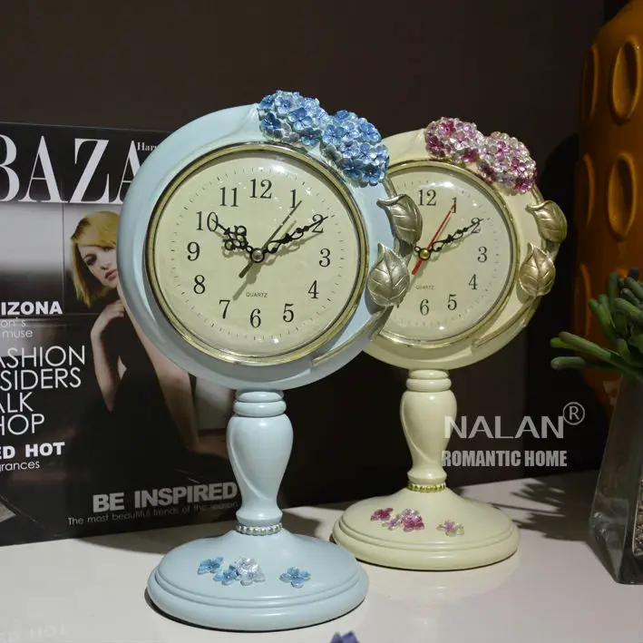 Free shipping orginal package  quartz  Clock flower Desk Clock perfect Gift Clock resin Material 1pcs/lot